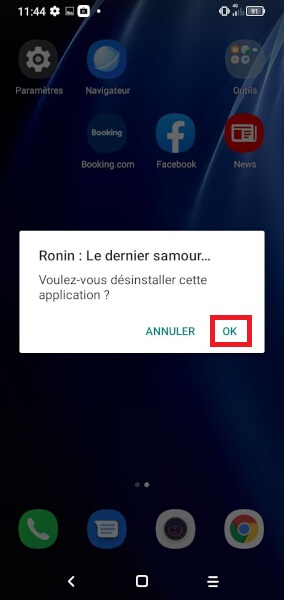 Désinstaller une application via les paramètres